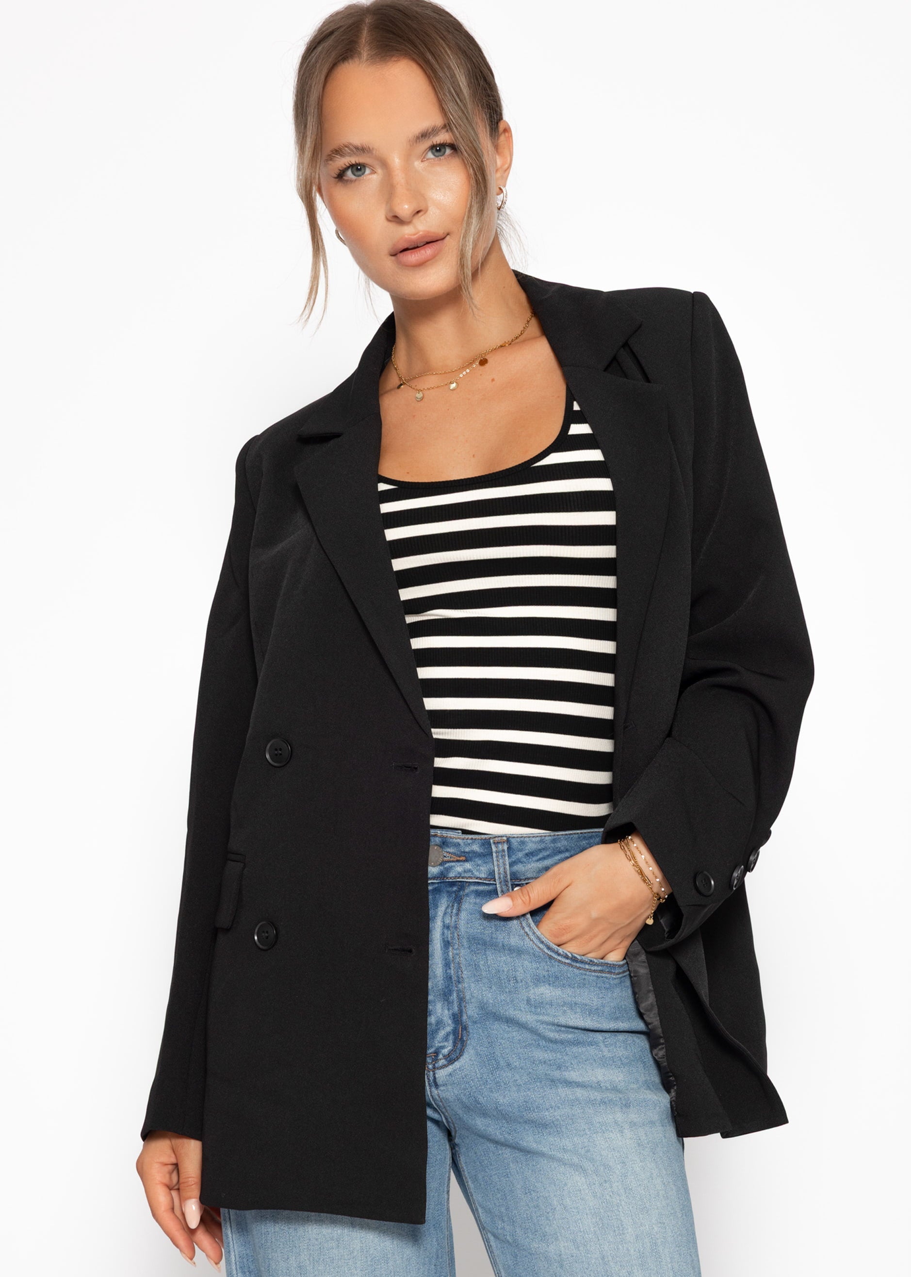 Oversize Blazer - schwarz – Bekleidung > Jacken > Blazer | FormaLuxe