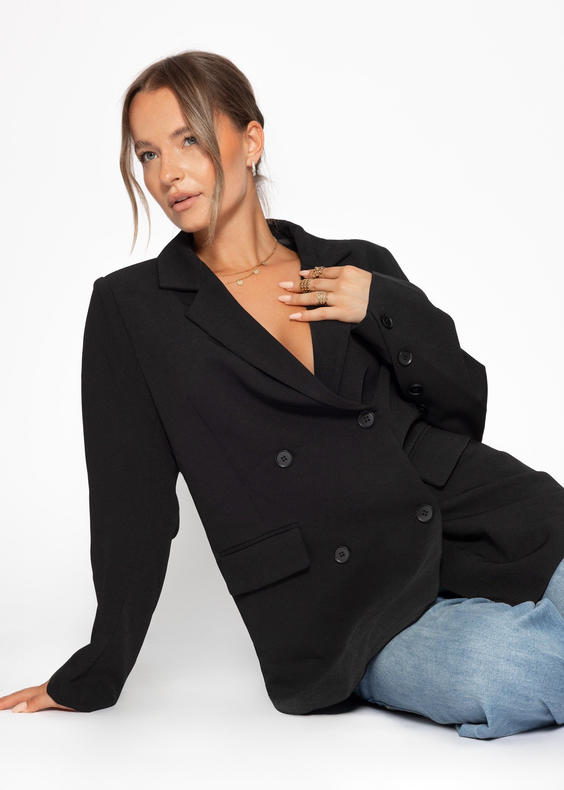 Oversize Blazer - schwarz – Bekleidung > Jacken > Blazer | FormaLuxe