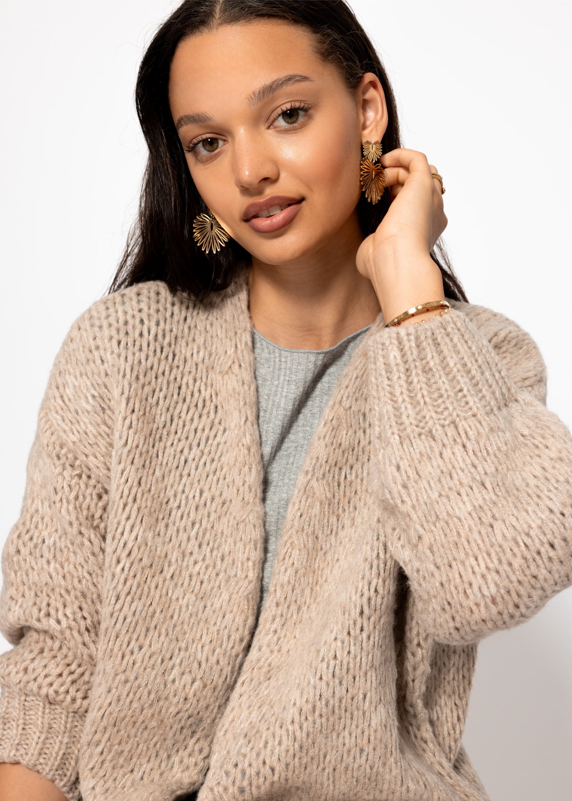 Oversize Cardigan - beige – Bekleidung > Cardigans | FormaLuxe
