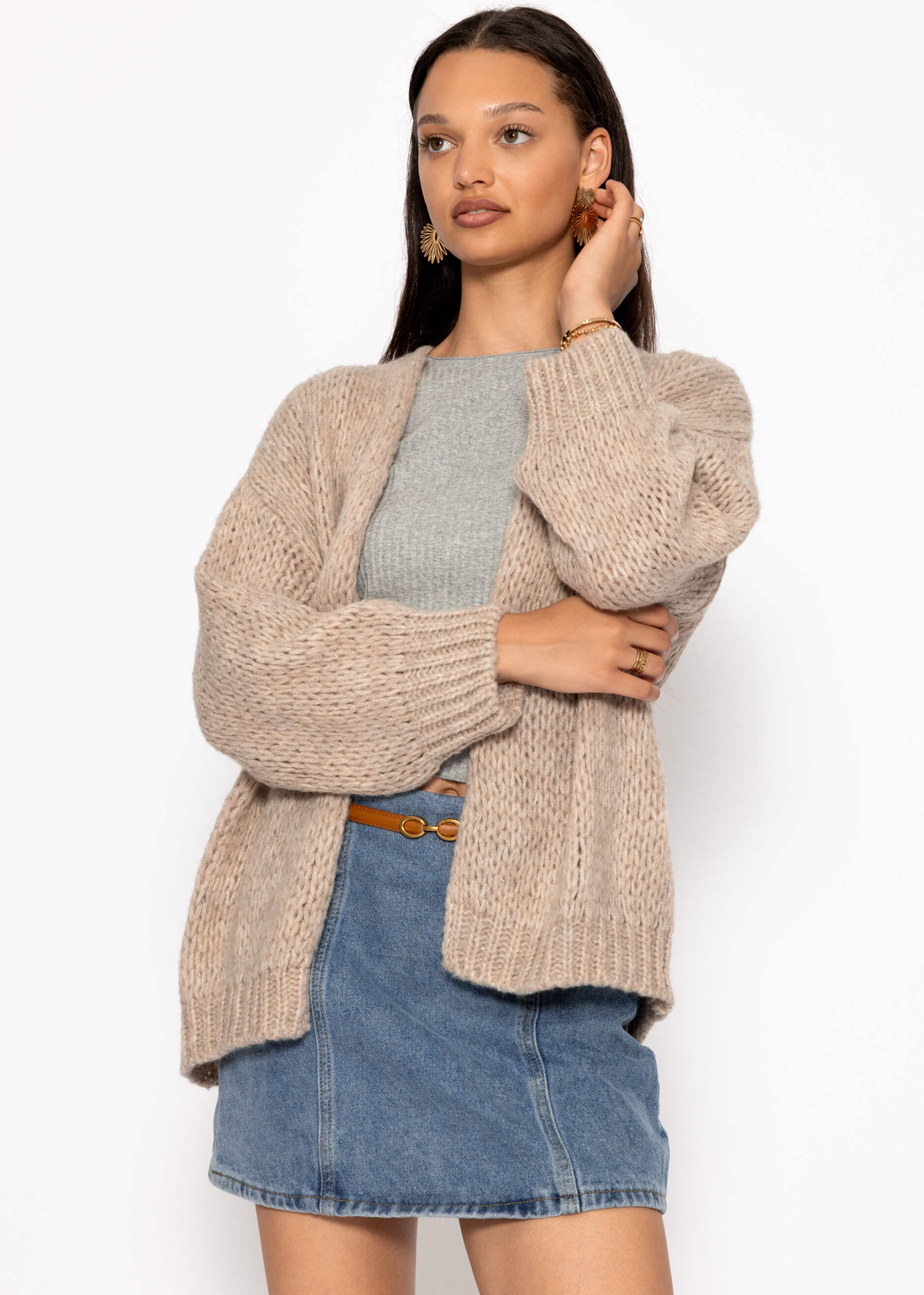 Oversize Cardigan - beige – Bekleidung > Cardigans | FormaLuxe