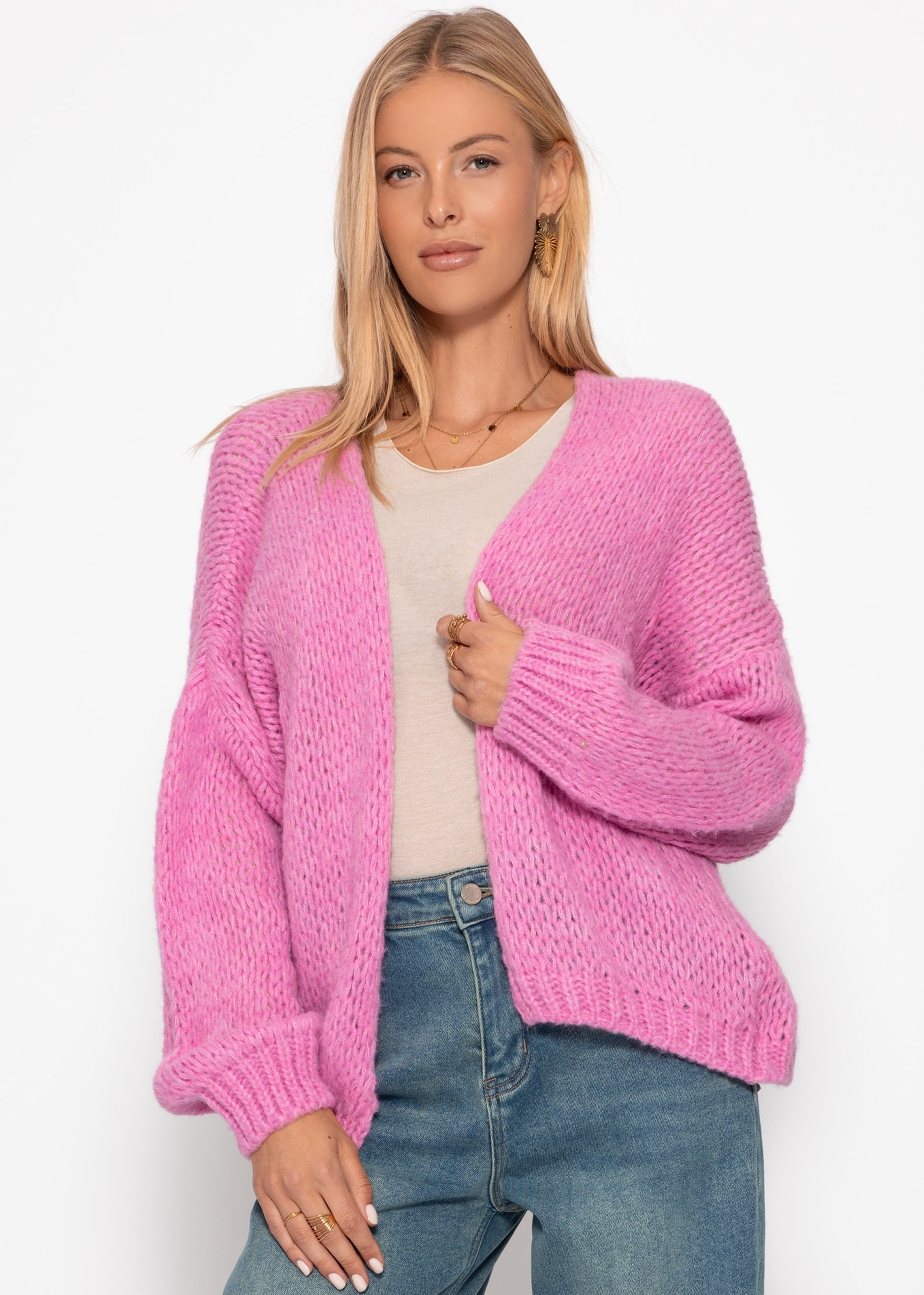 Oversize Cardigan, pink – Bekleidung > Cardigans | FormaLuxe