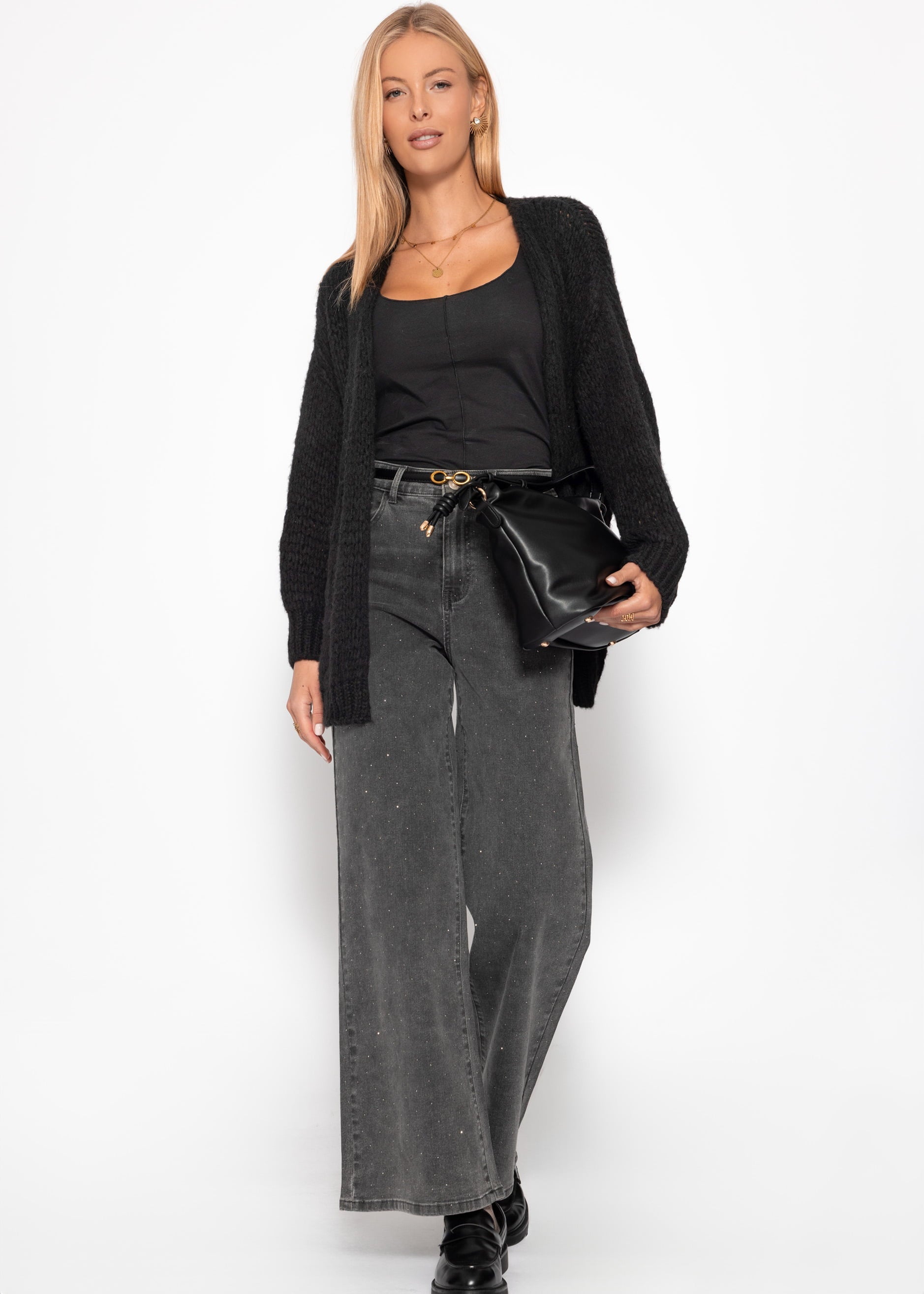 Oversize Cardigan - schwarz – Bekleidung > Cardigans | FormaLuxe