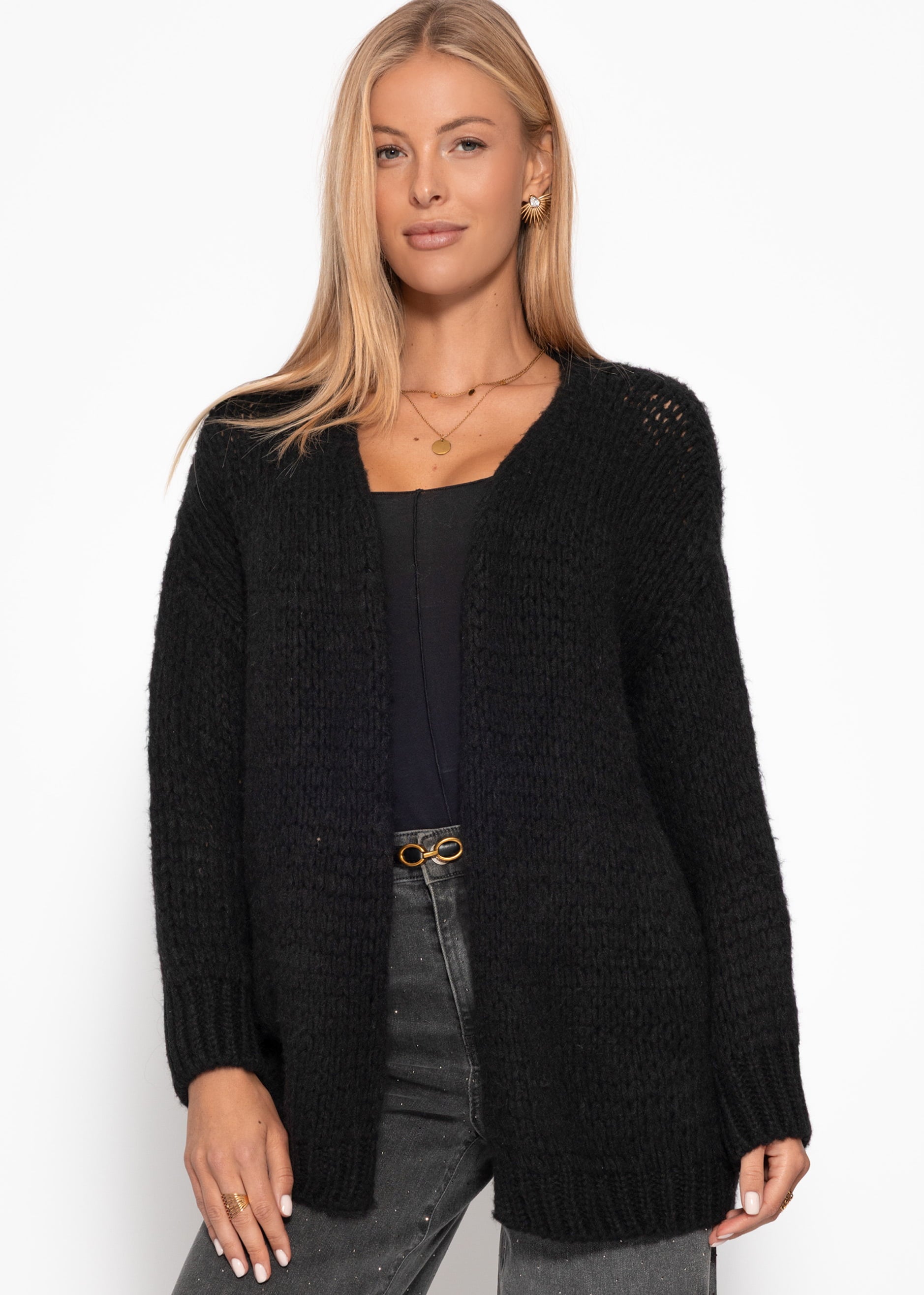 Oversize Cardigan - schwarz – Bekleidung > Cardigans | FormaLuxe