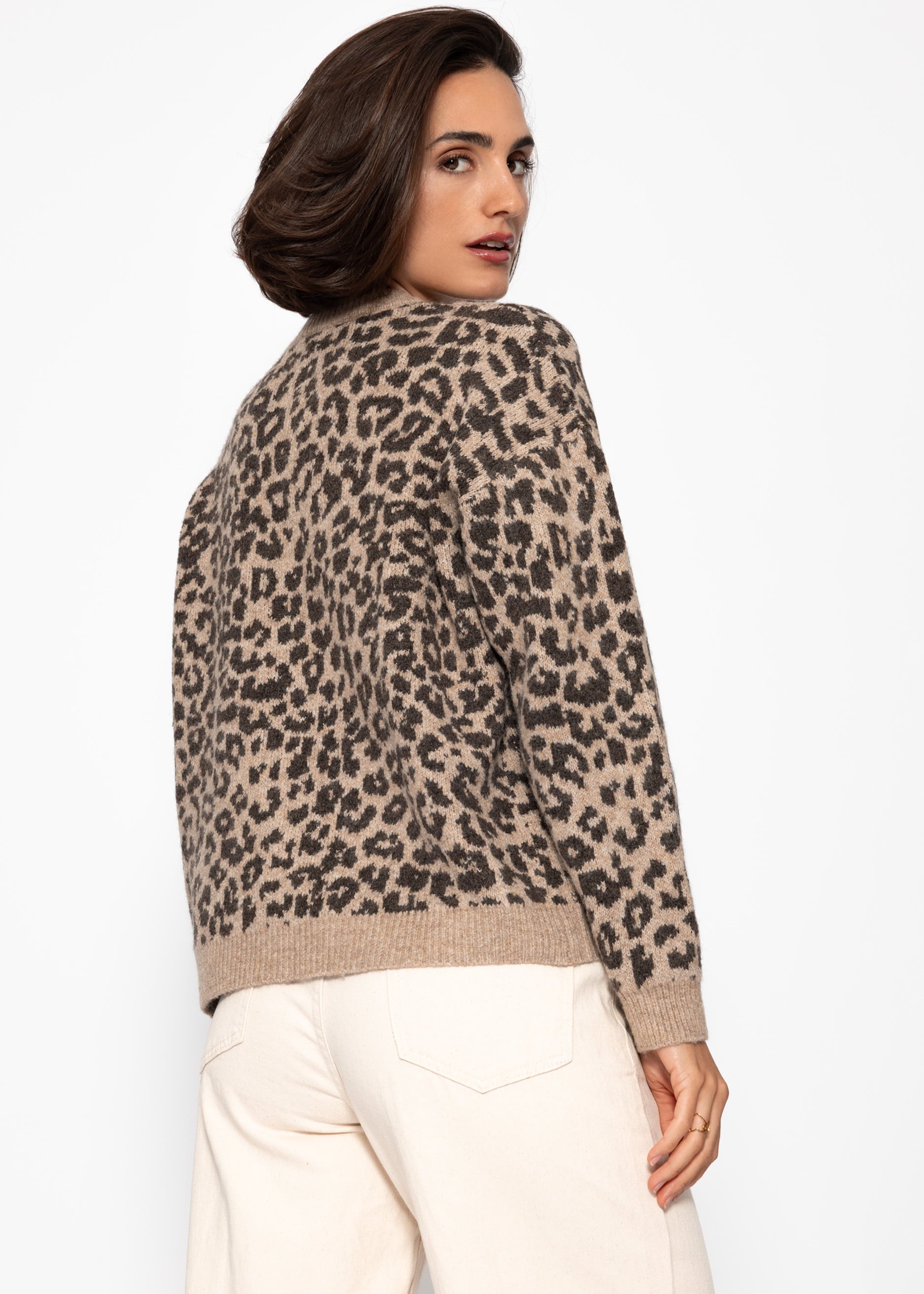 Cardigan mit Leo-Muster - braun – Bekleidung > Cardigans | FormaLuxe
