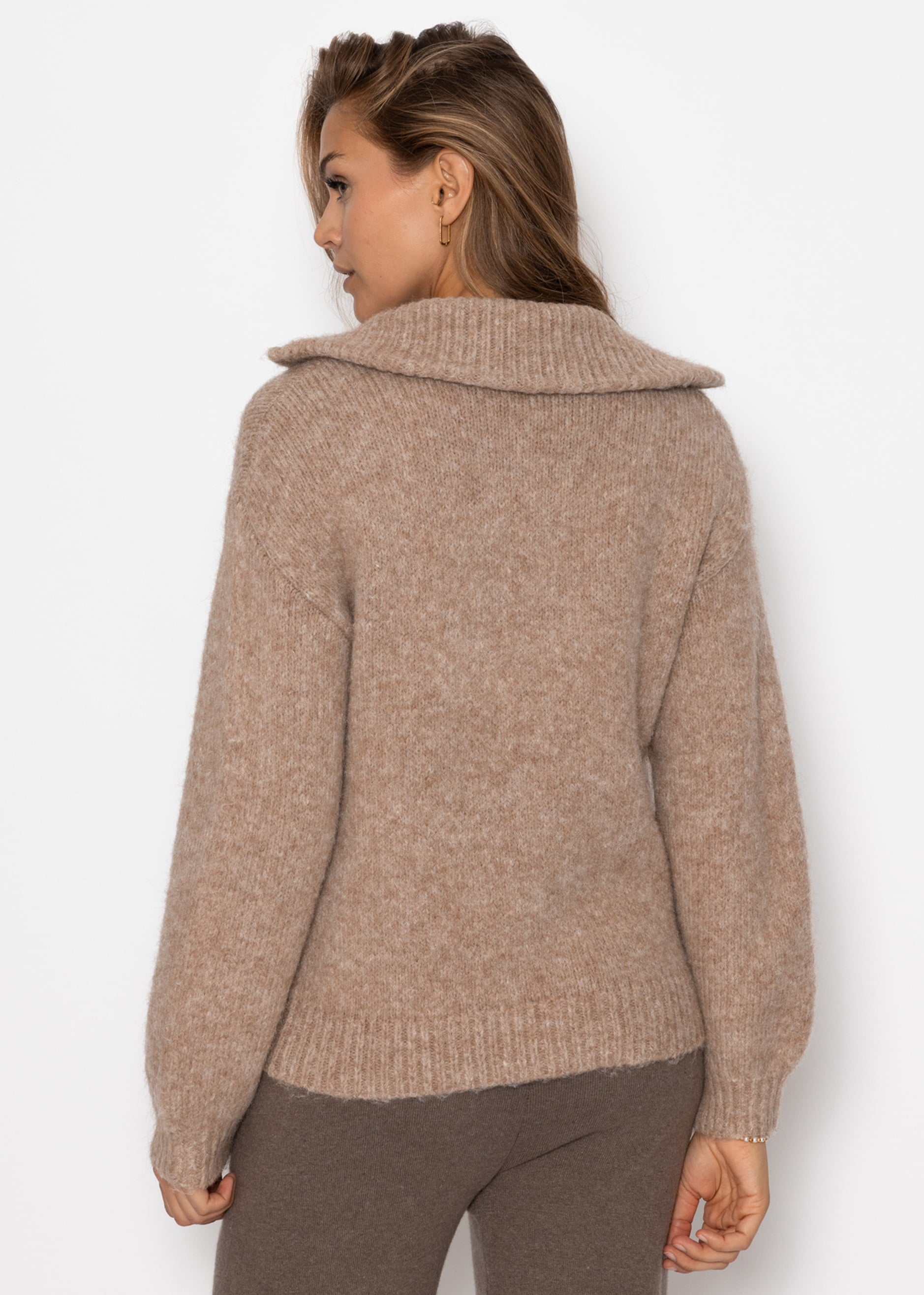 Cardigan mit Reißverschluss - taupe – Bekleidung > Cardigans | FormaLuxe