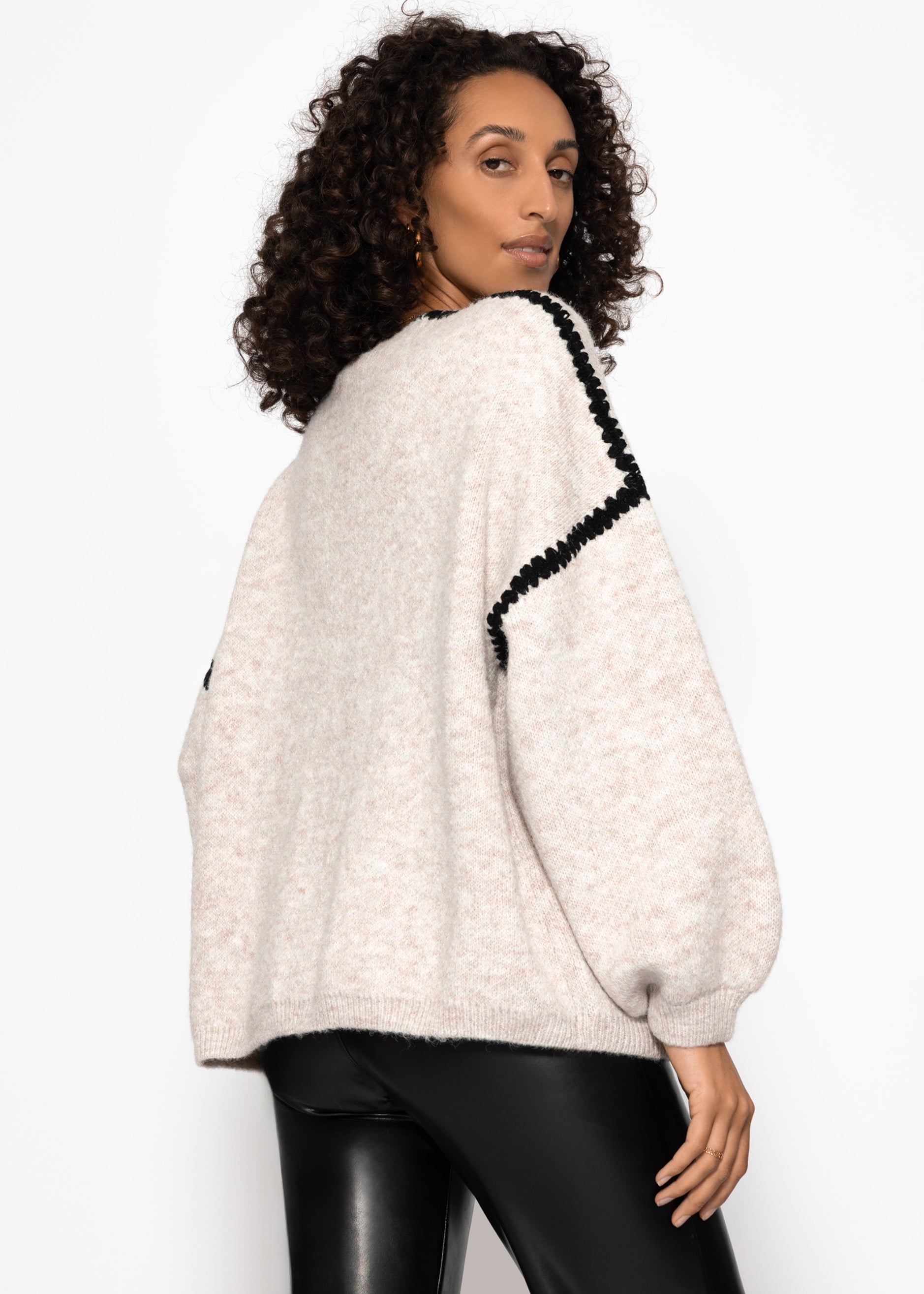 Cardigan mit Ziernähten - offwhite – Bekleidung > Cardigans | FormaLuxe