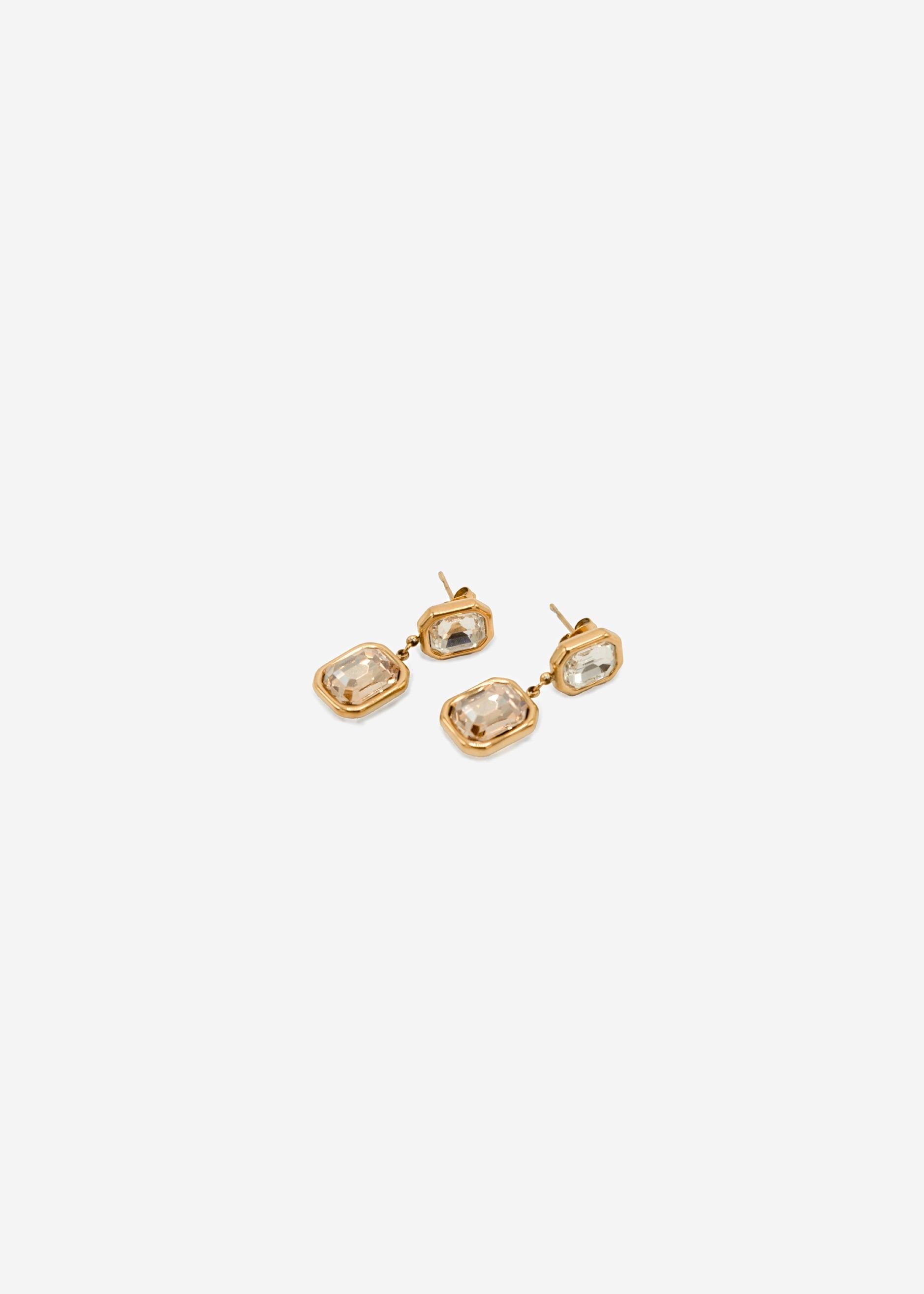 Elegante Ohrhänger mit hellen Schmucksteinen - gold – Schmuck > Ohrringe | FormaLuxe