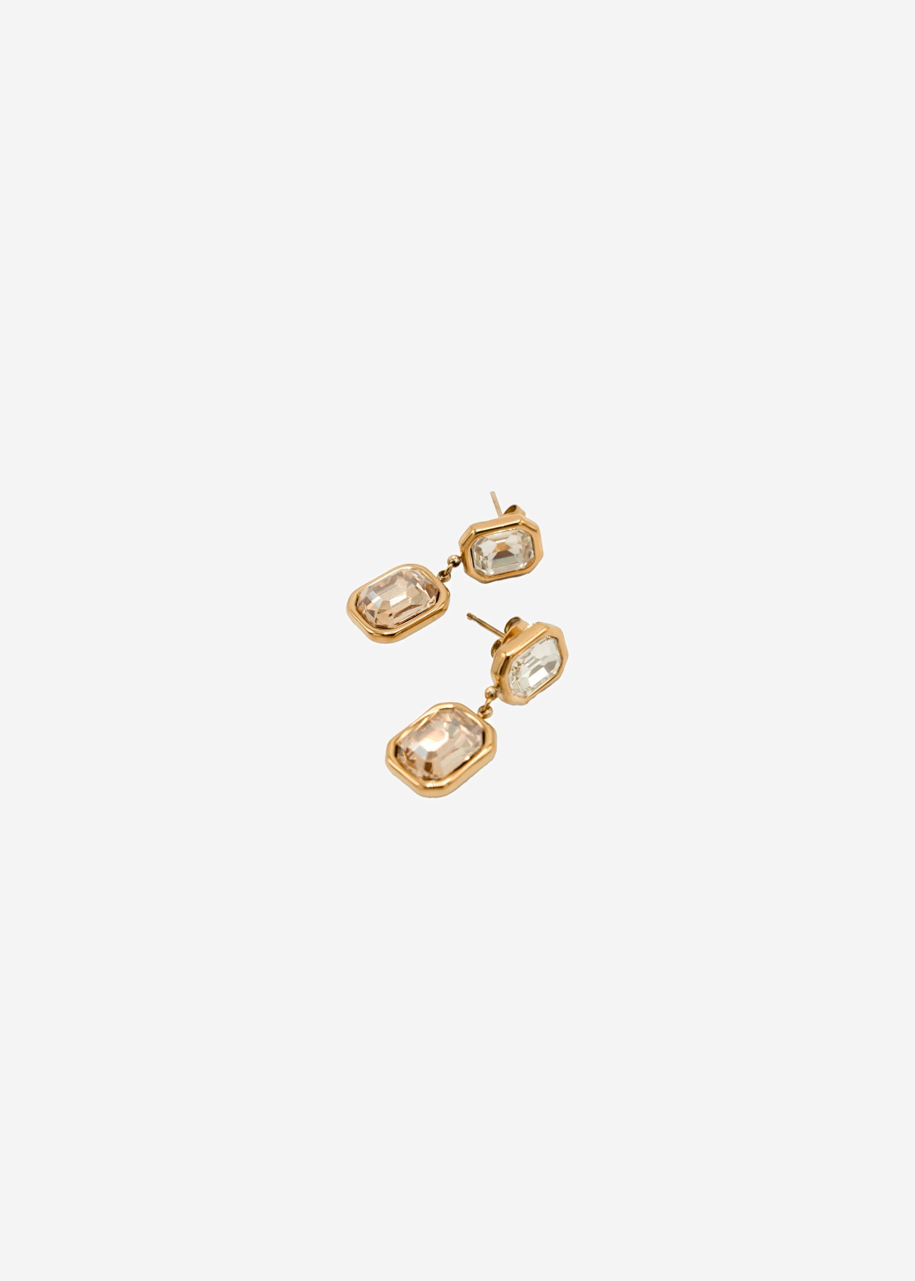 Elegante Ohrhänger mit hellen Schmucksteinen - gold – Schmuck > Ohrringe | FormaLuxe