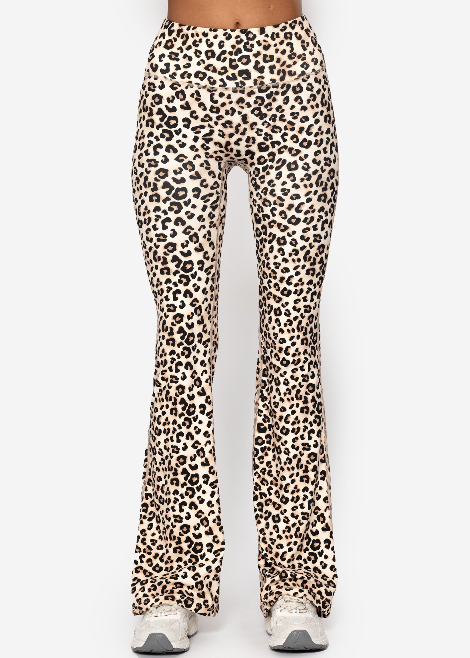 Flare Sportleggings mit Leo-Print - beige – Bekleidung > Sportbekleidung > Sport-Leggings | FormaLuxe