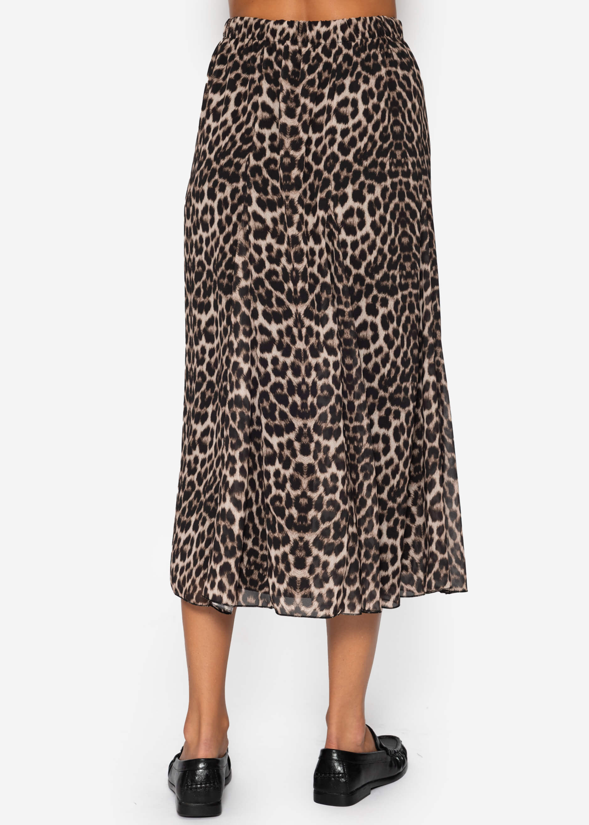 Langer Chiffon Rock mit Leo-Print - beige – Bekleidung > Röcke | FormaLuxe