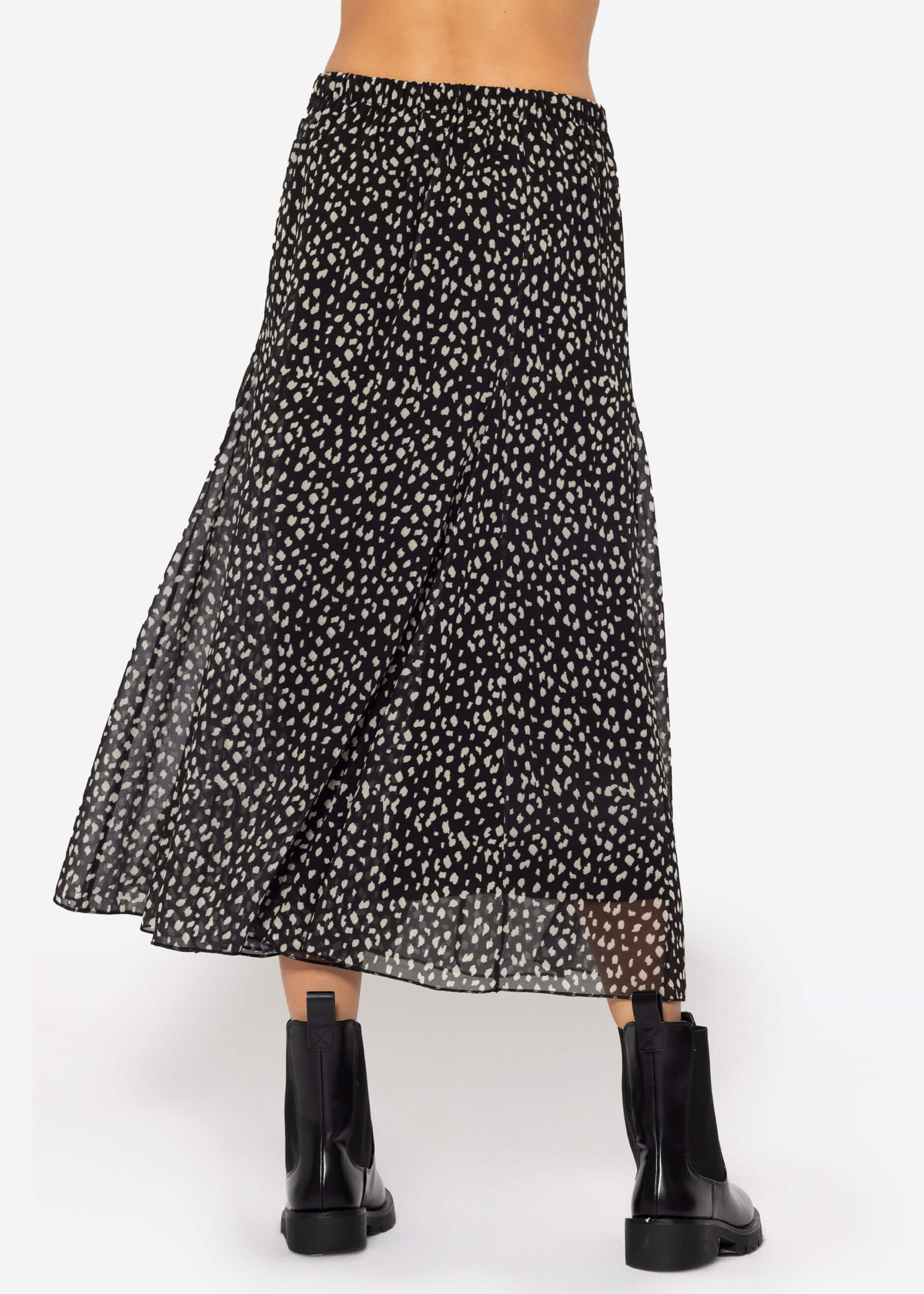 Langer Chiffon Rock mit Print - schwarz – Bekleidung > Röcke | FormaLuxe