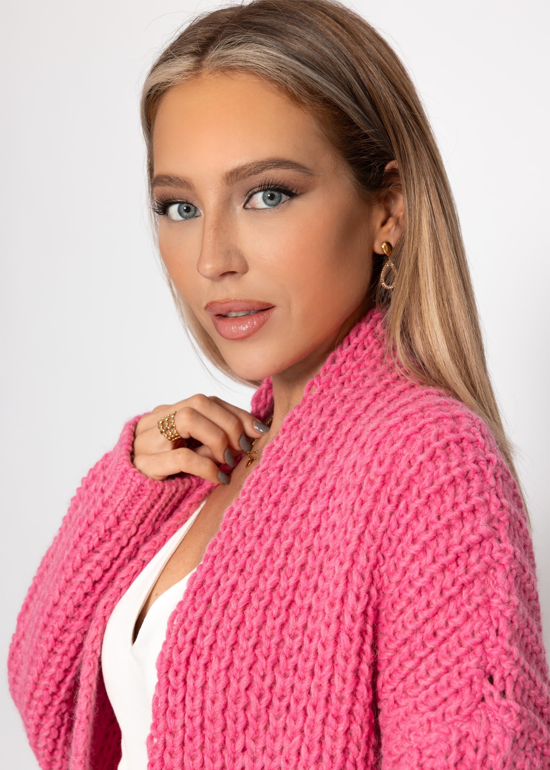 Offener Grobstrick-Cardigan - pink – Bekleidung > Cardigans | FormaLuxe