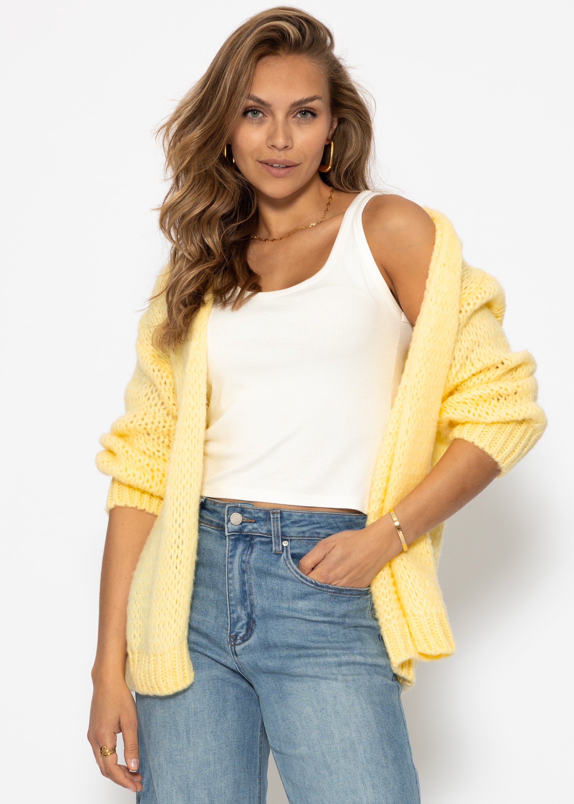 Oversize Cardigan - buttergelb – Bekleidung > Cardigans | FormaLuxe