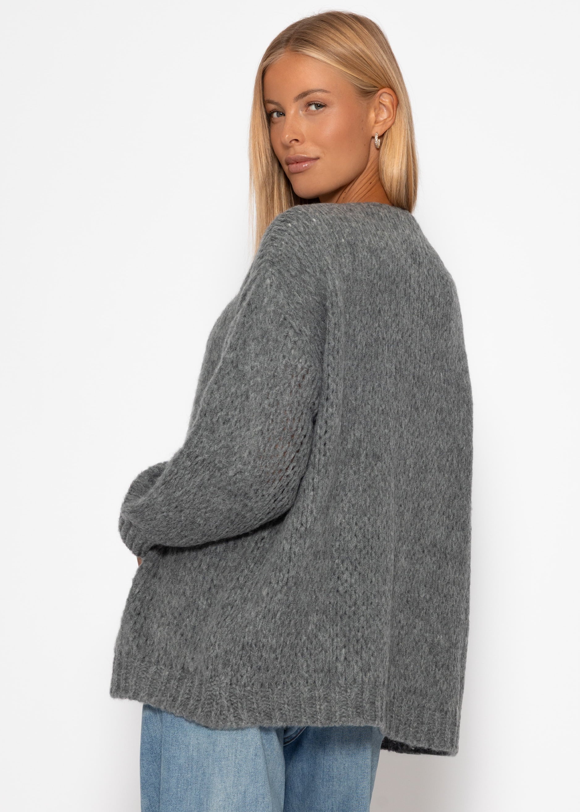 Oversize Cardigan - dunkelgrau – Bekleidung > Cardigans | FormaLuxe