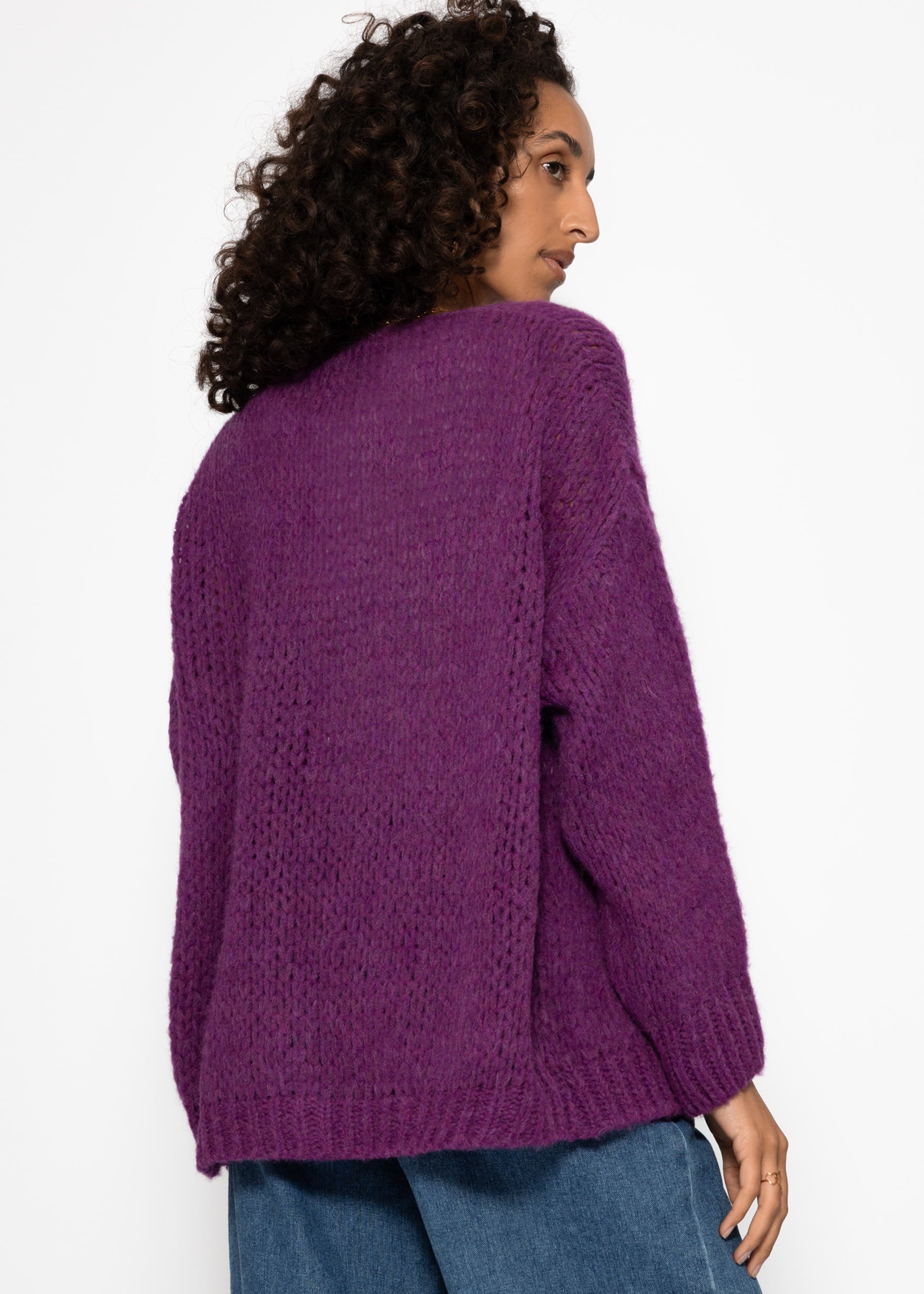 Oversize Cardigan - plum – Bekleidung > Cardigans | FormaLuxe