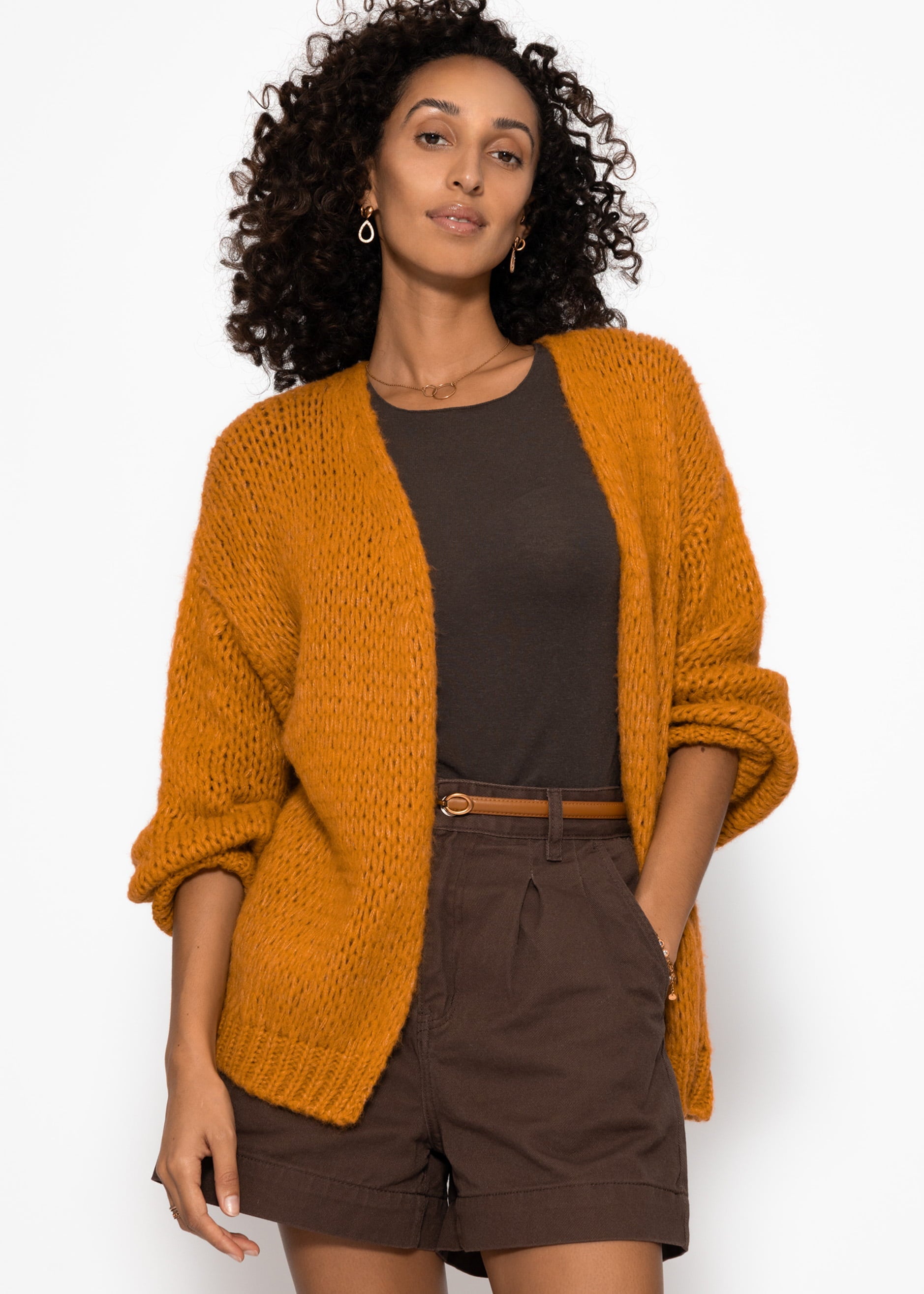 Oversize Cardigan - senfgelb – Bekleidung > Cardigans | FormaLuxe