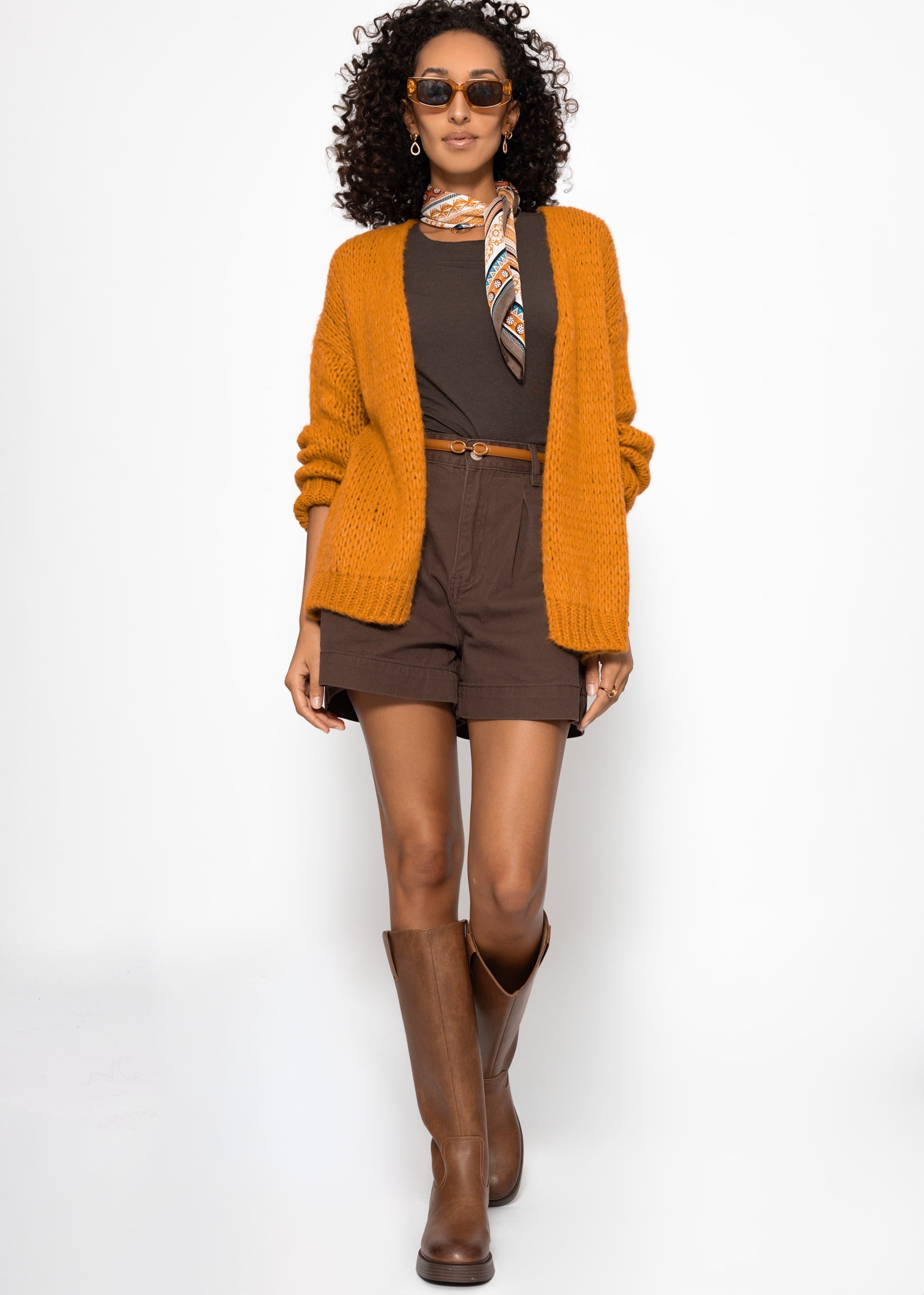 Oversize Cardigan - senfgelb – Bekleidung > Cardigans | FormaLuxe