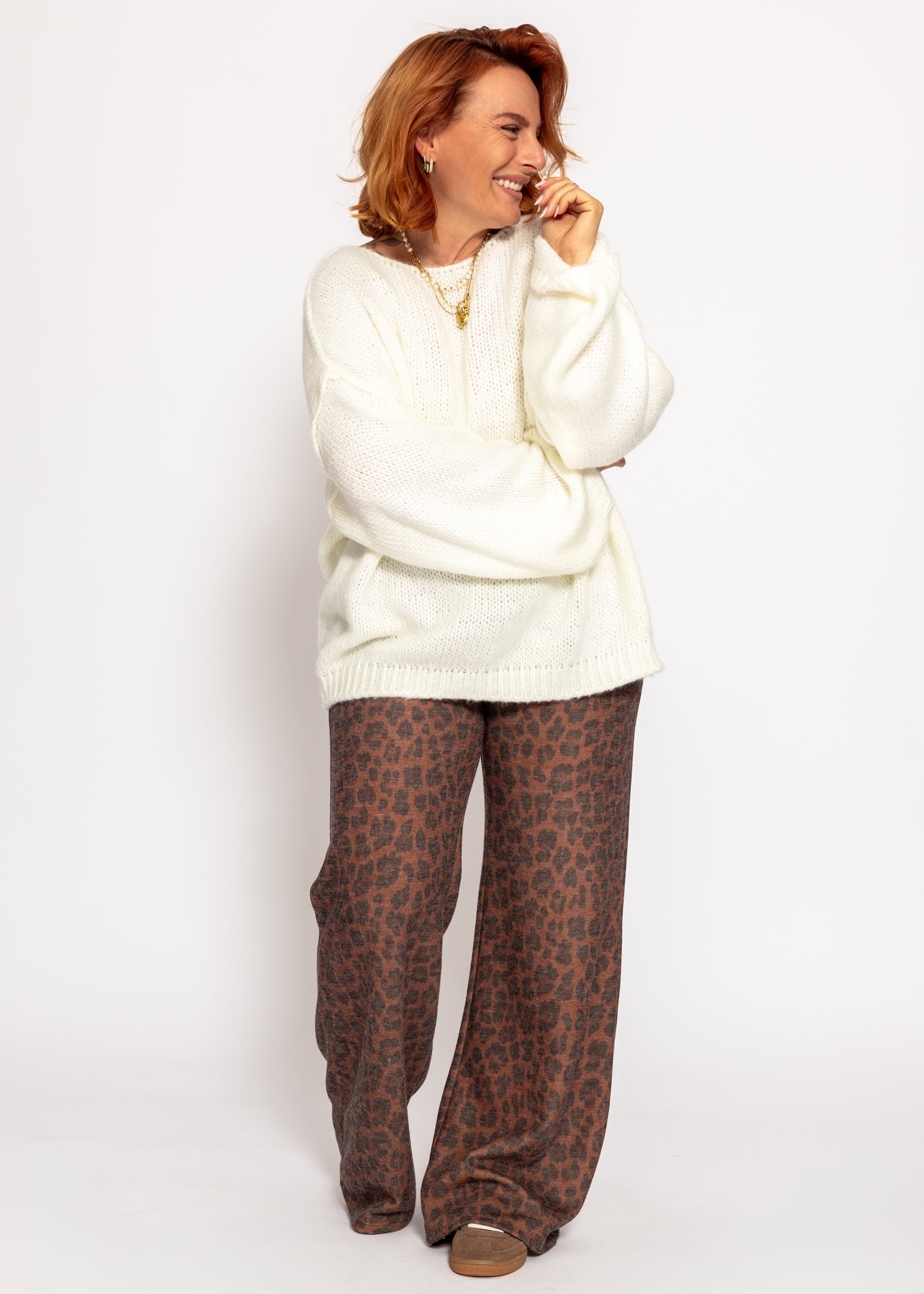 Oversize-Pullover mit Rundhalsausschnitt - weiß – Bekleidung > Pullover | FormaLuxe