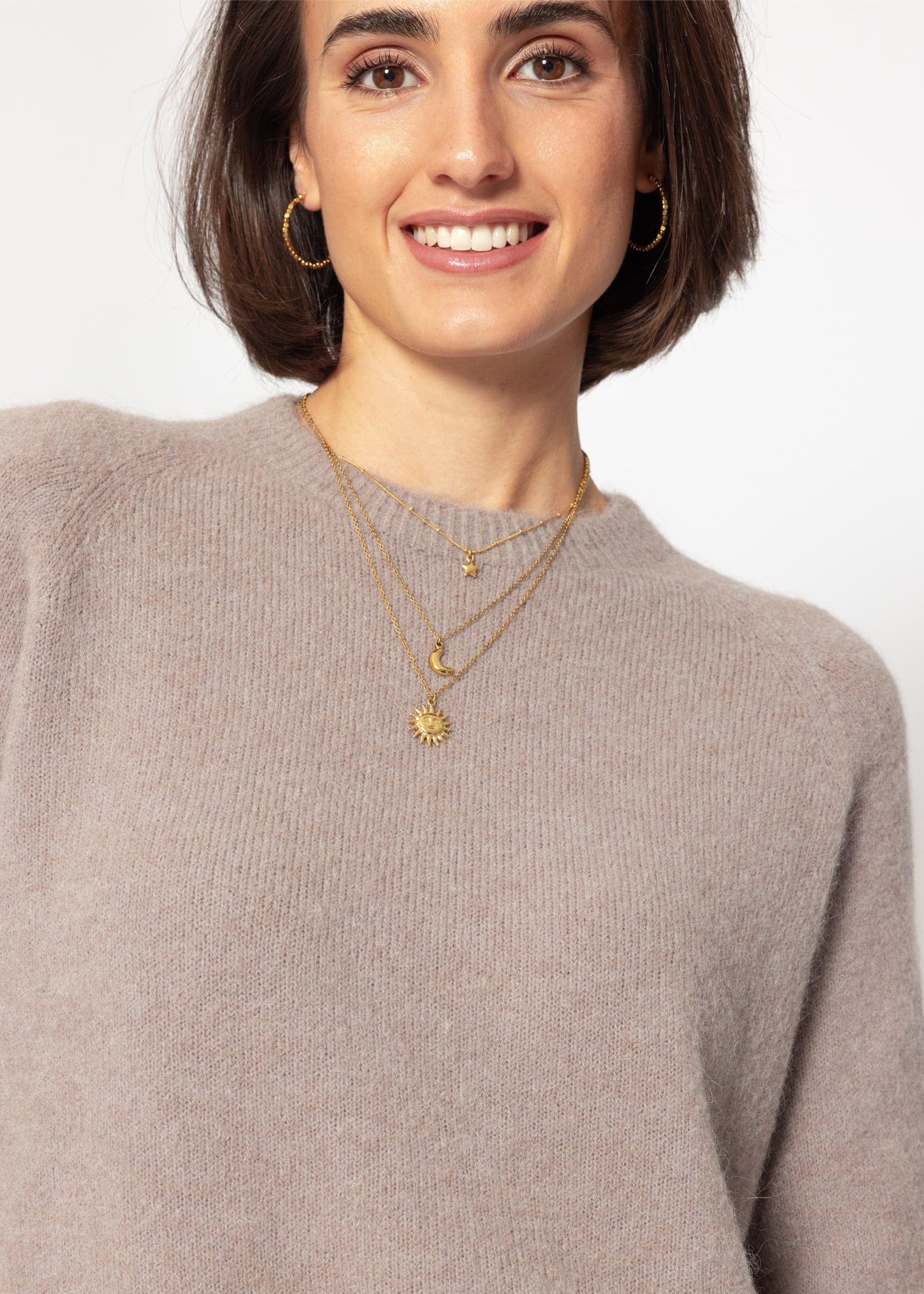 Strickoberteil - taupe – Bekleidung > Pullover | FormaLuxe