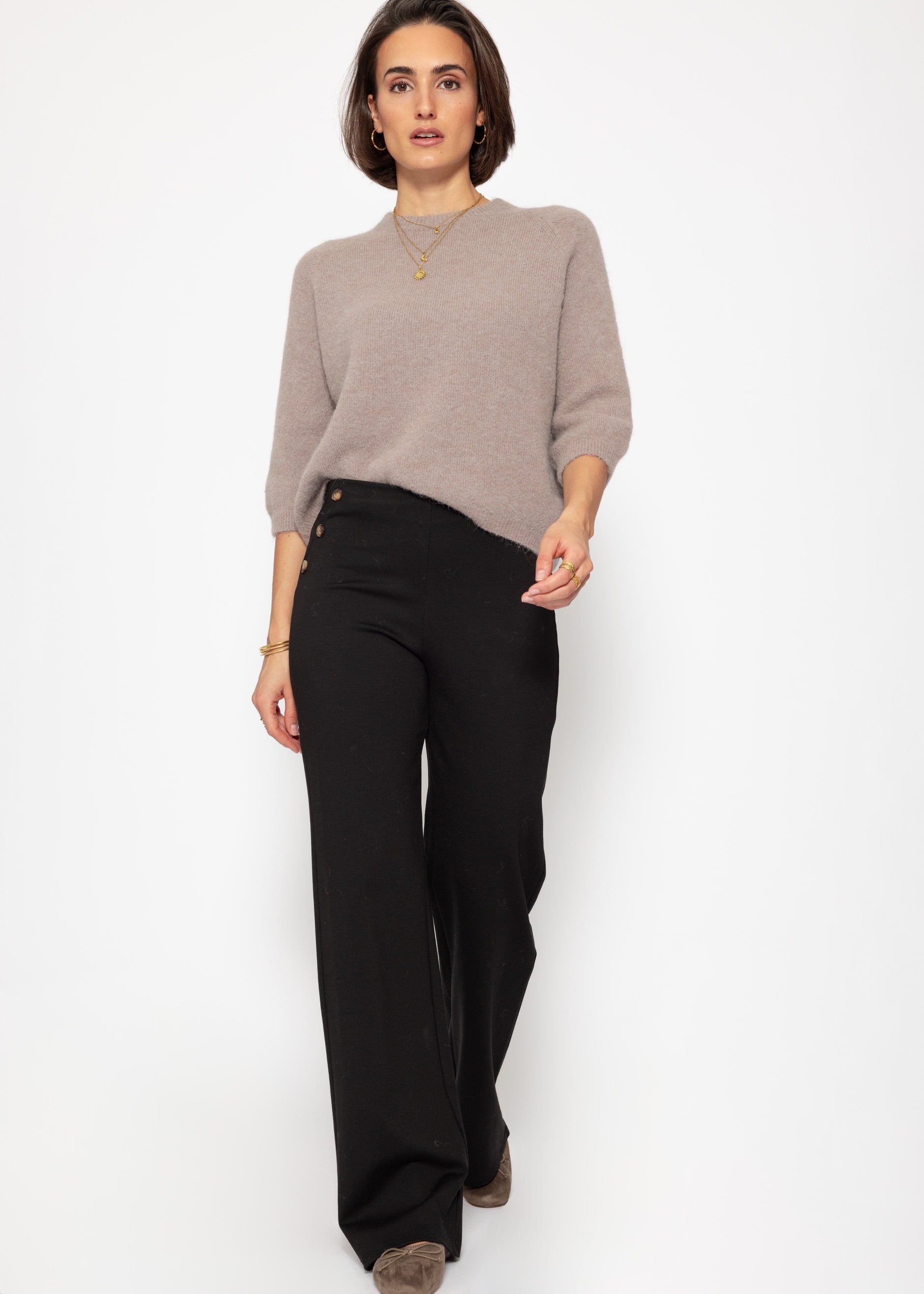 Strickoberteil - taupe – Bekleidung > Pullover | FormaLuxe
