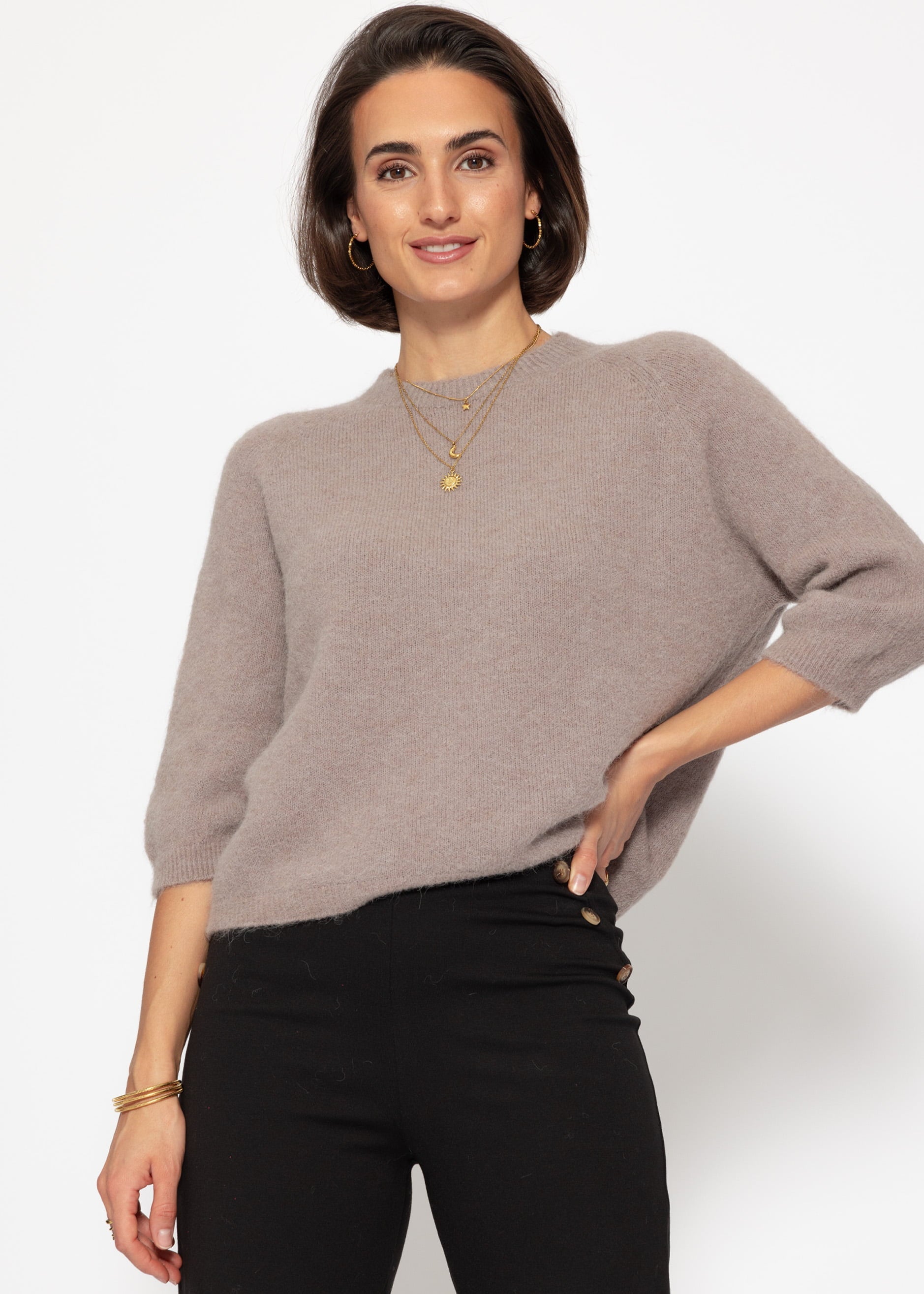 Strickoberteil - taupe – Bekleidung > Pullover | FormaLuxe