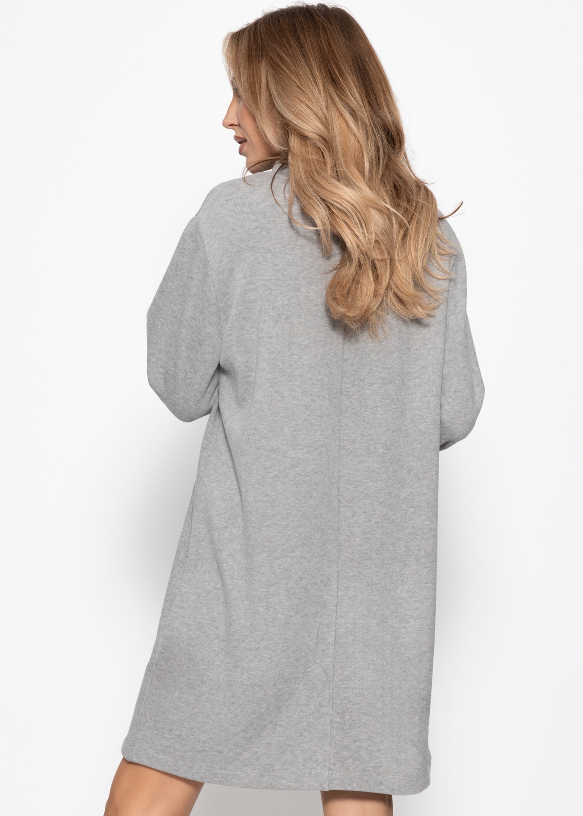 Sweatkleid mit Stehkragen - grau – Bekleidung > Kleider | FormaLuxe
