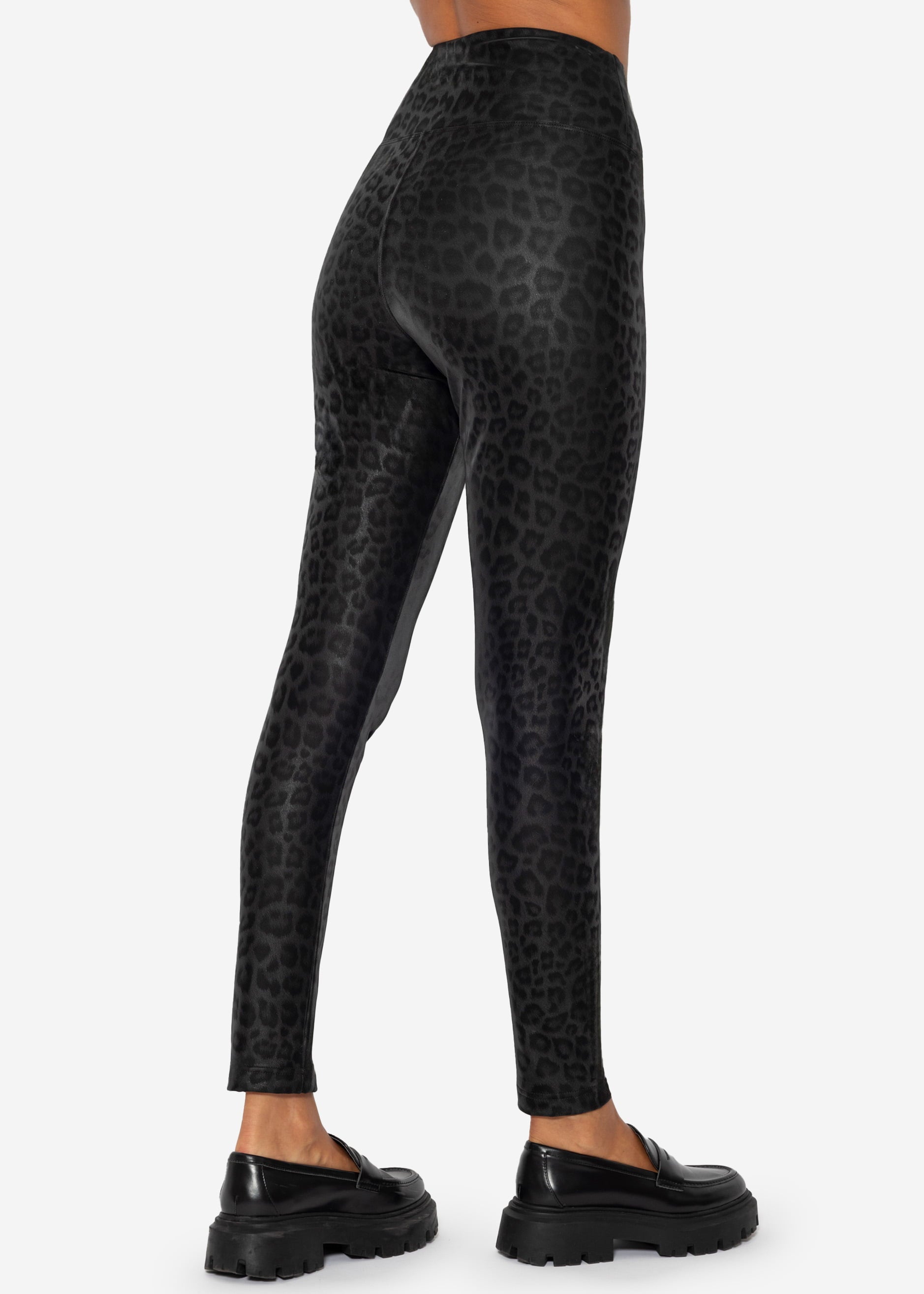 Thermo Kunstleder Leggings mit Leo Print - schwarz – Bekleidung > Leggings > Thermo | FormaLuxe