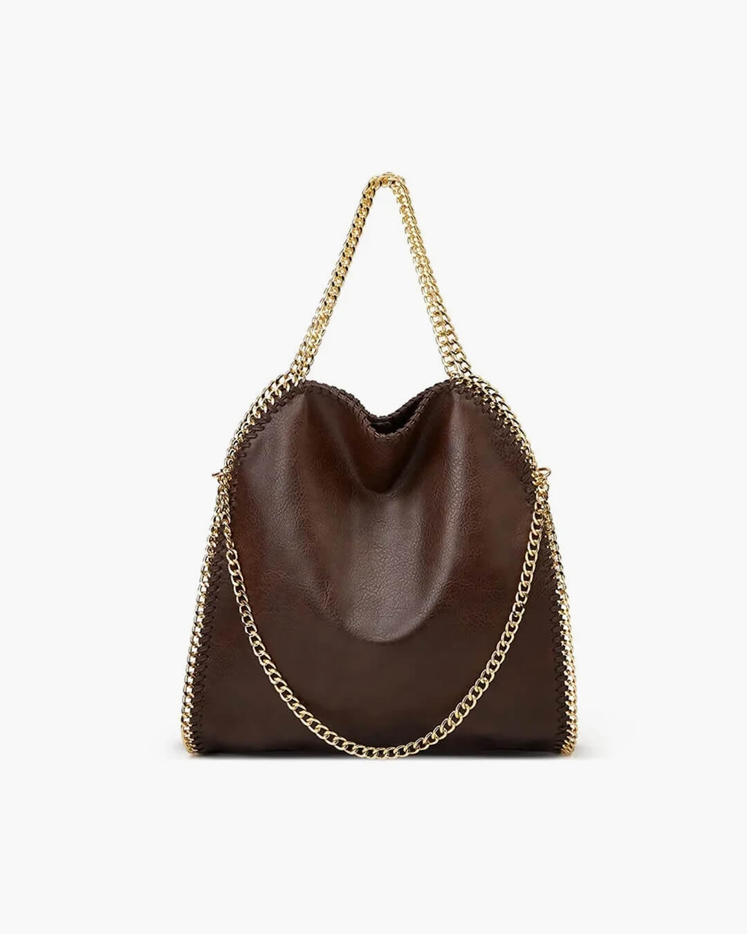 Skyla | Chain Strap Soft Faux Leather Tote Bag Black | FormaLuxe