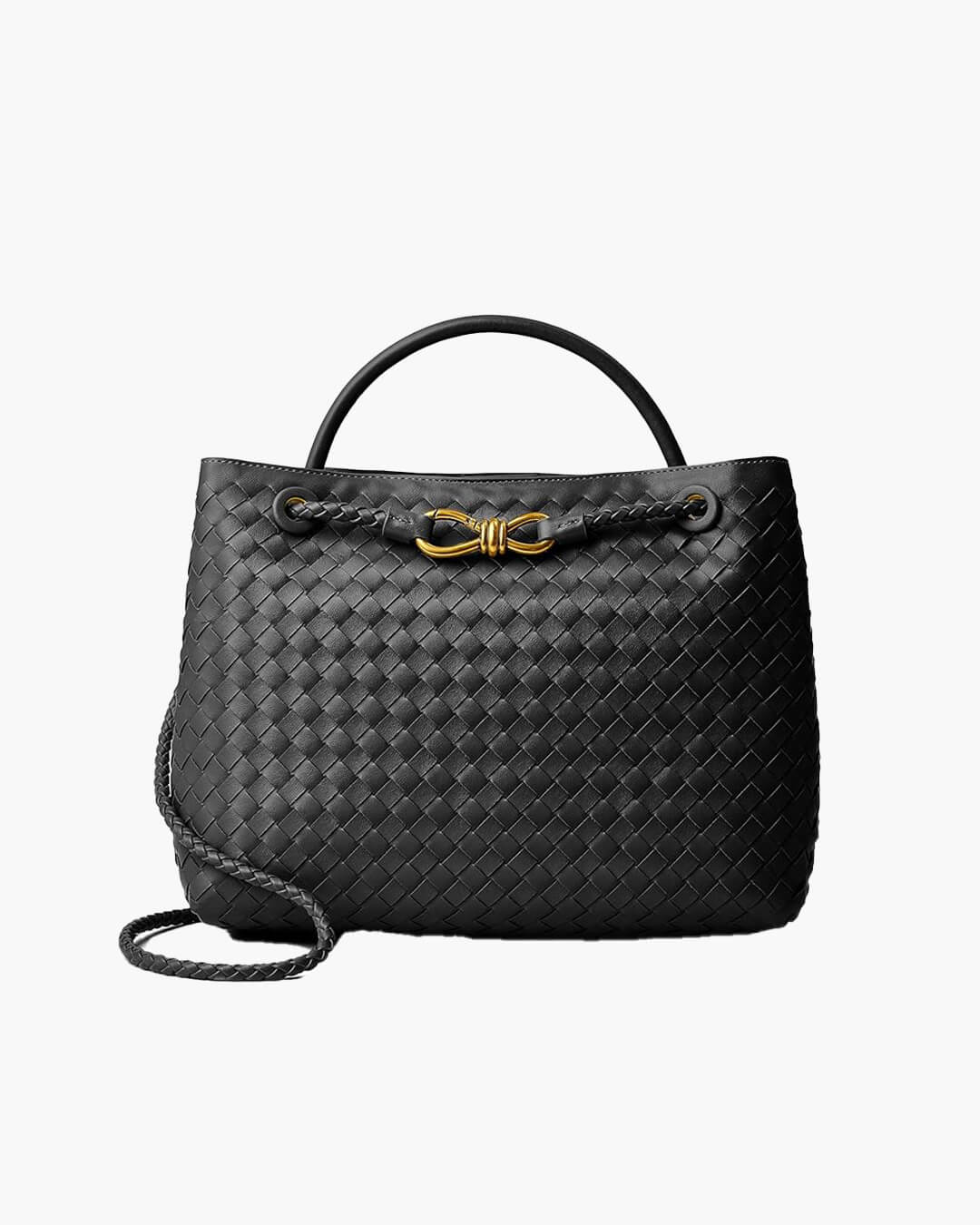 Lucia Woven Bag Black – Handbags | FormaLuxe