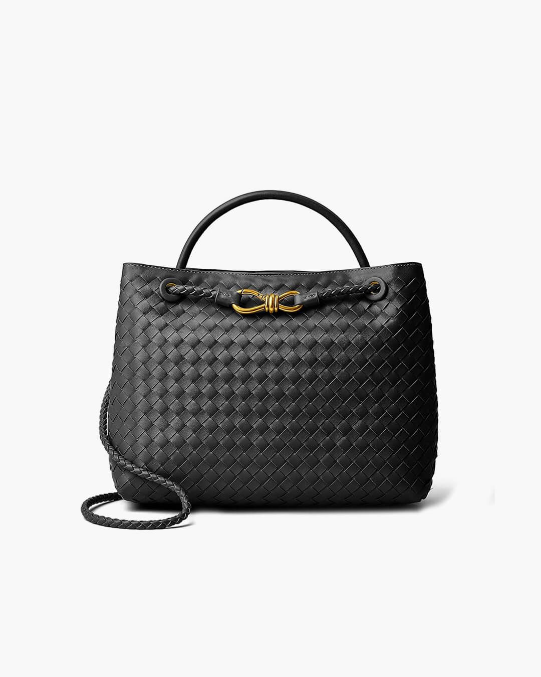Lucia Woven Bag Black – Handbags | FormaLuxe