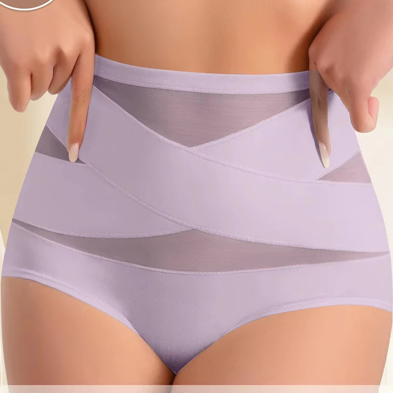 Bauchweg-Slip Damen Ida in Flieder – Vorderansicht mit hohem Bund | FormaLuxe