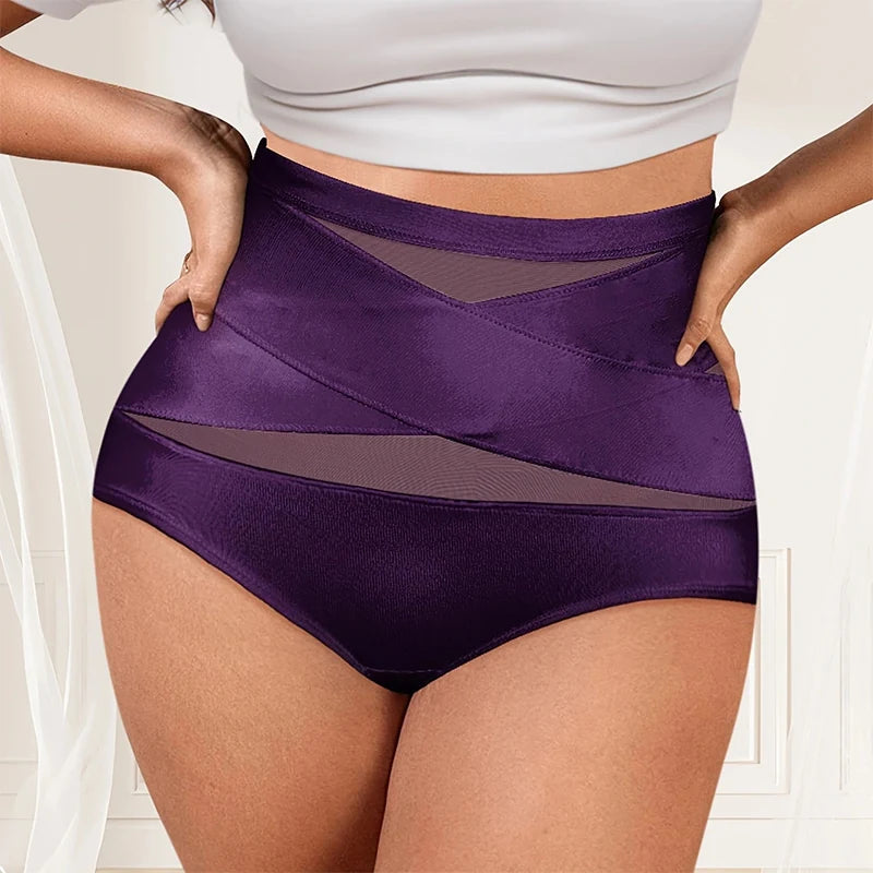 Bauchweg-Slip Damen Ida in Lila – Vorderansicht mit hohem Bund | FormaLuxe