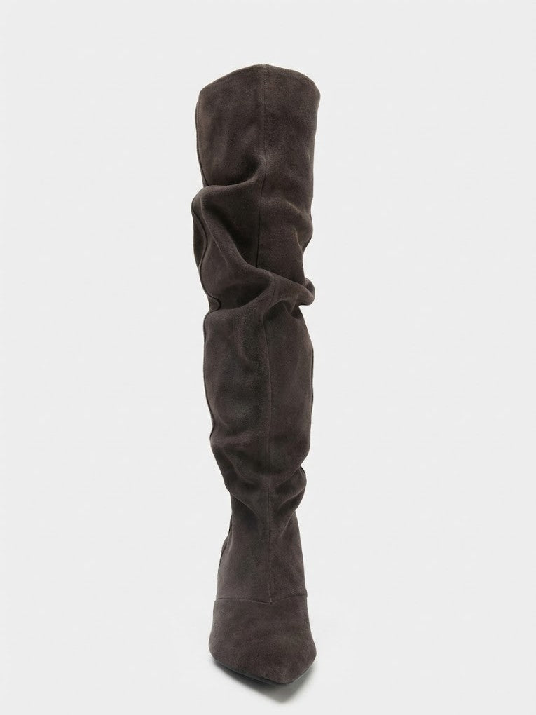 Allyson | Bottes souples à talons hauts jusqu'aux genoux Brun | FormaLuxe