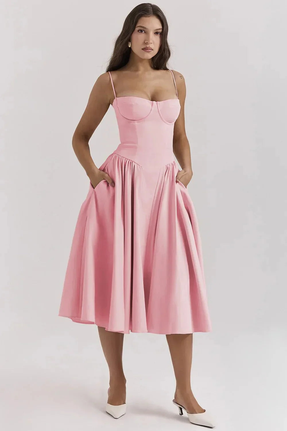 Felicity | Taillengestaltendes Sommerkleid Navy blue | FormaLuxe