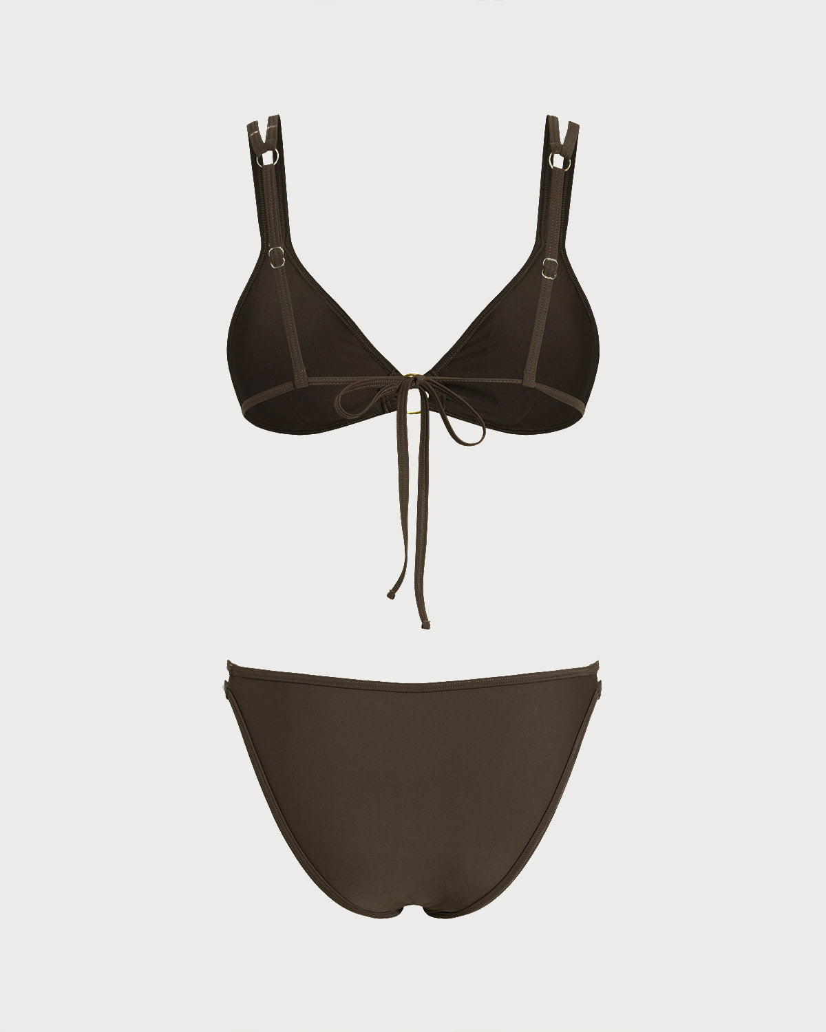 Cala | Triangel-Bikini mit O-Ring – Kaffeebraun