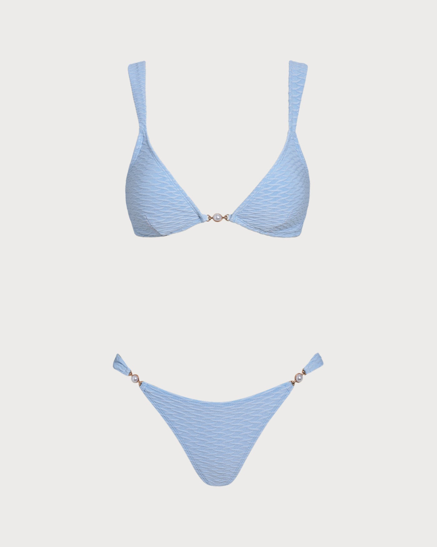Neva | Triangel-Bikini mit Struktur – Blau