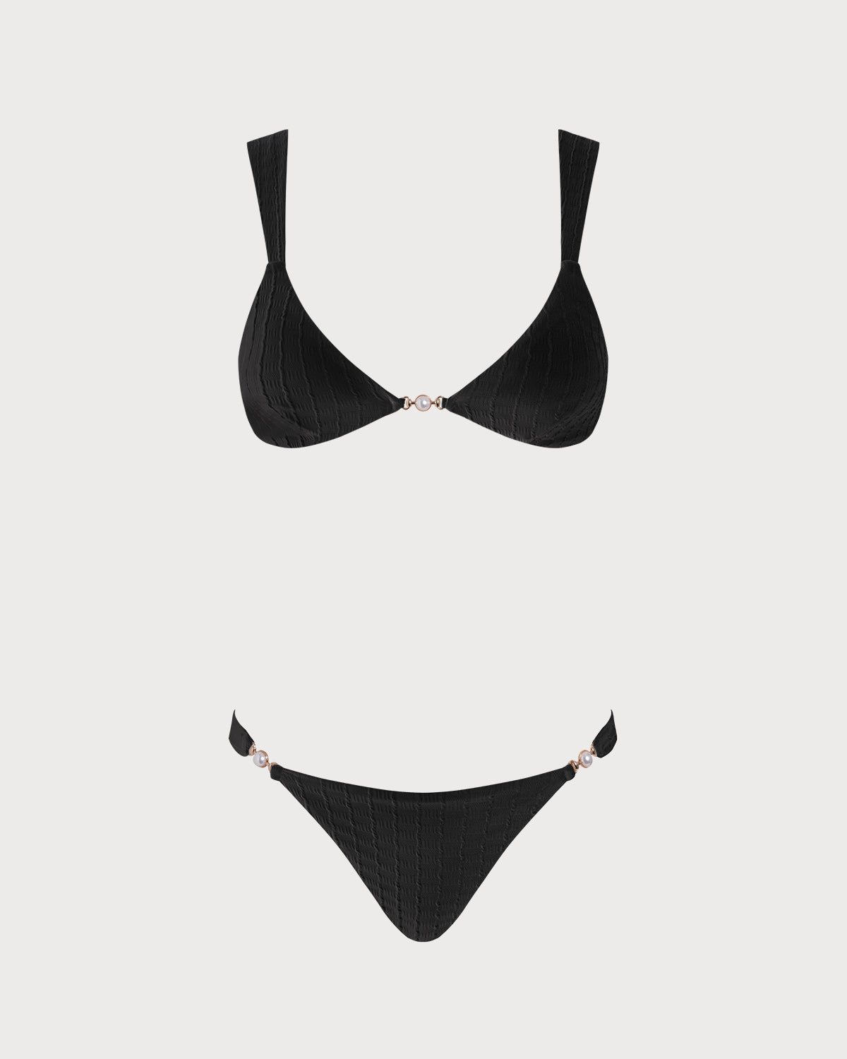Noa | Bralette-Bikini mit V-Ausschnitt – Schwarz