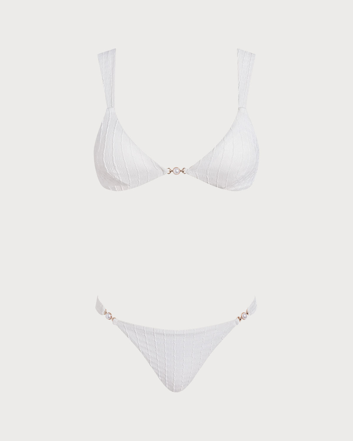 Sole | Bralette-Bikini mit Struktur – Weiß
