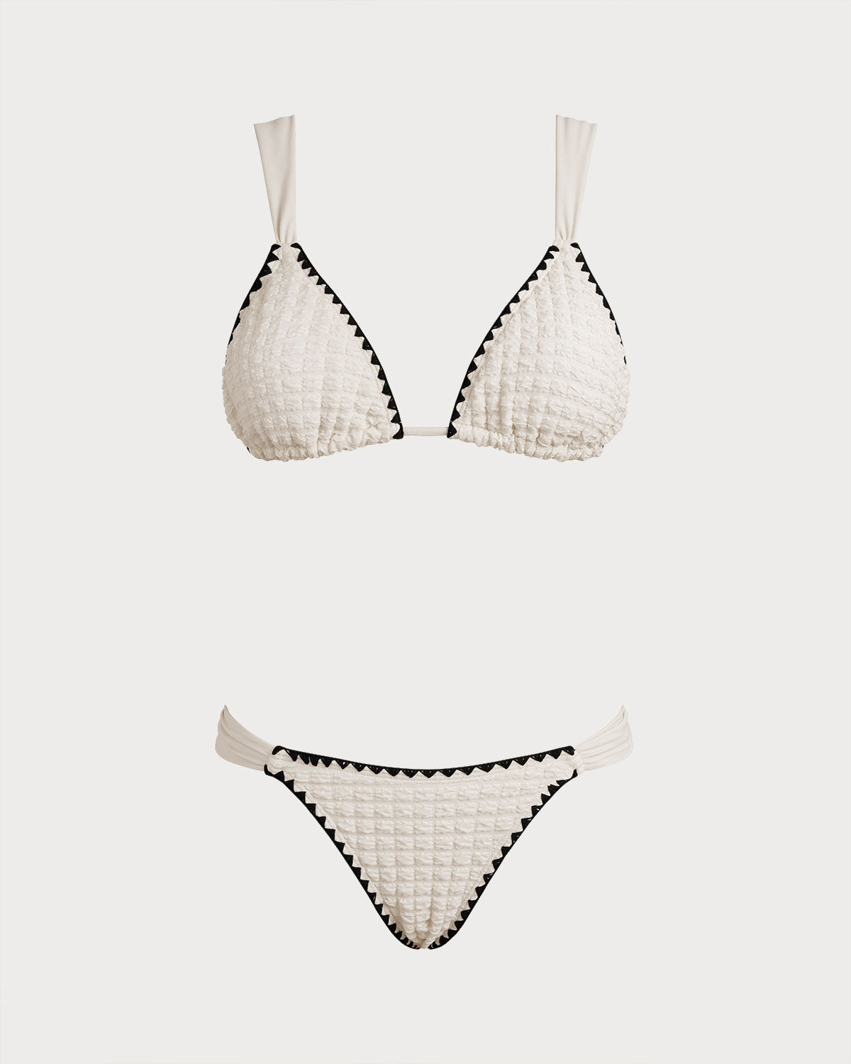 Isla | Triangel-Bikini im Kontrast – Weiß