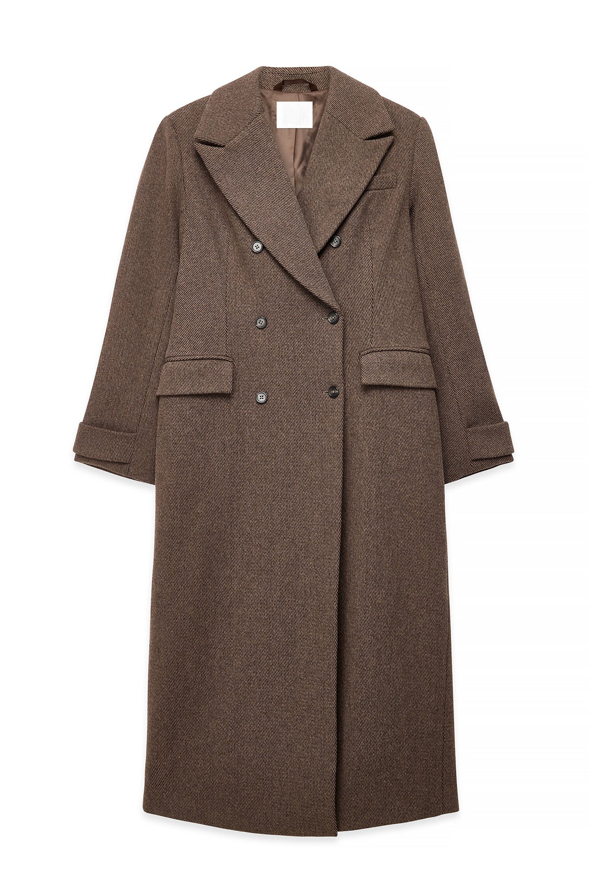 Langer Wollmantel Damen Thea in Hellbraun – FormaLuxe